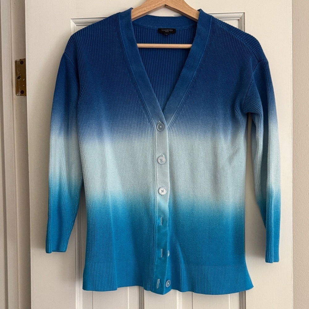 Talbots Ombre Blue Cardigan